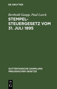 Cover Stempelsteuergesetz vom 31. Juli 1895