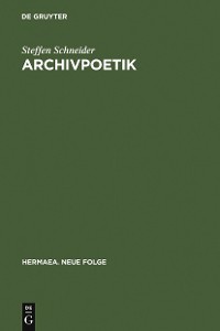 Cover Archivpoetik