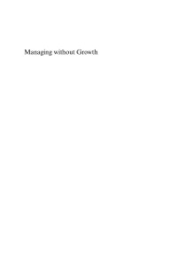 Cover Managing without Growth