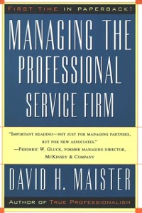 Cover Managing The Professional Service Firm