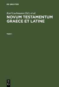 Cover Novum Testamentum Graece et Latine. Tom 1