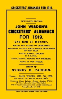 Cover Wisden Cricketers'' Almanack 1919