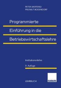 Cover Programmierte Einführung in die Betriebswirtschaftslehre