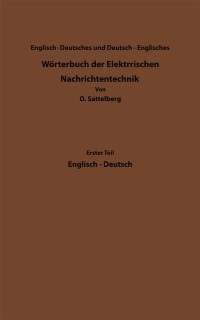 Cover Dictionary of Technological Terms Used in Electrical Communication / Wörterbuch der Elektrischen Nachrichtentechnik