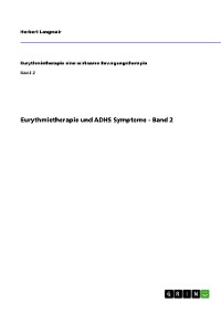 Cover Eurythmietherapie und ADHS Symptome - Band 2