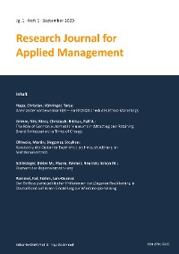 Cover Research Journal for Applied Management - Jg. 1, Heft 1