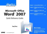Cover Microsoft Office Word 2007 Quick Reference Guide