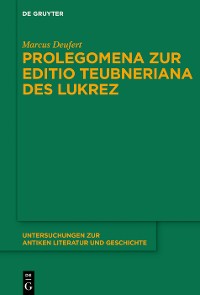 Cover Prolegomena zur Editio Teubneriana des Lukrez