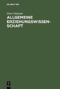 Cover Allgemeine Erziehungswissenschaft