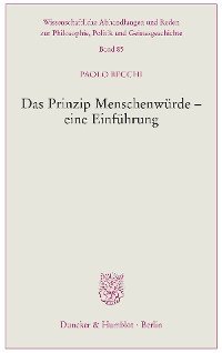 Cover Das Prinzip Menschenwürde – eine Einführung.