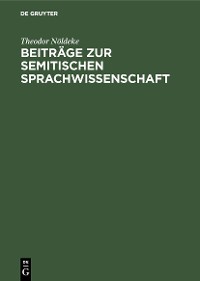 Cover Beiträge zur semitischen Sprachwissenschaft