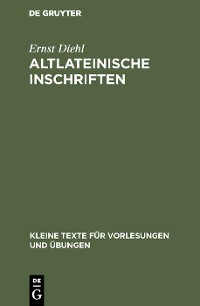 Cover Altlateinische Inschriften