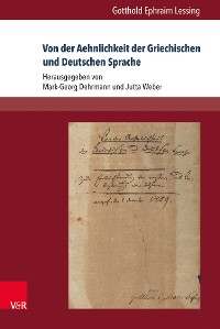Cover Von der Aehnlichkeit der Griechischen und Deutschen Sprache