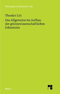 Cover Das Allgemeine im Aufbau der geisteswissenschaftlichen Erkenntnis