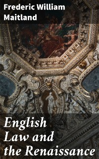 Cover English Law and the Renaissance