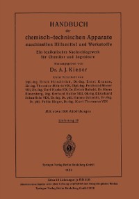 Cover Handbuch der chemisch-technischen Apparate maschinellen Hilfsmittel und Werkstoffe