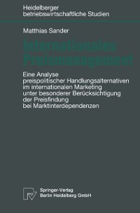 Cover Internationales Preismanagement