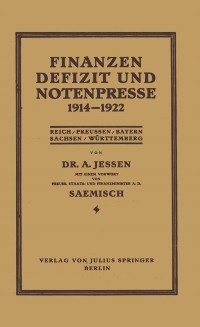 Cover Finanzen Defizit und Notenpresse 1914–1922