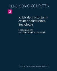 Cover Kritik der historischexistenzialistischen Soziologie