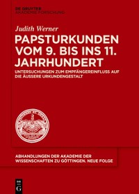 Cover Papsturkunden vom 9. bis ins 11. Jahrhundert